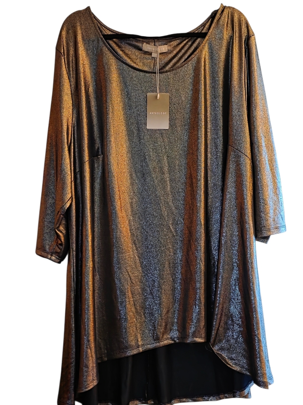 Anthology Metallic Bronze Tunic Top - Women's plus size 28 nwt